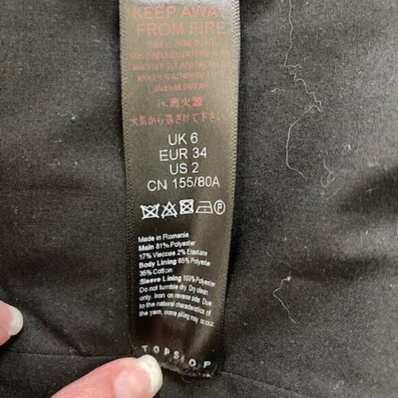 TOPSHOP Classic Tan & Black Houndstooth Suit Blazer Size 2 - Picture 12 of 13